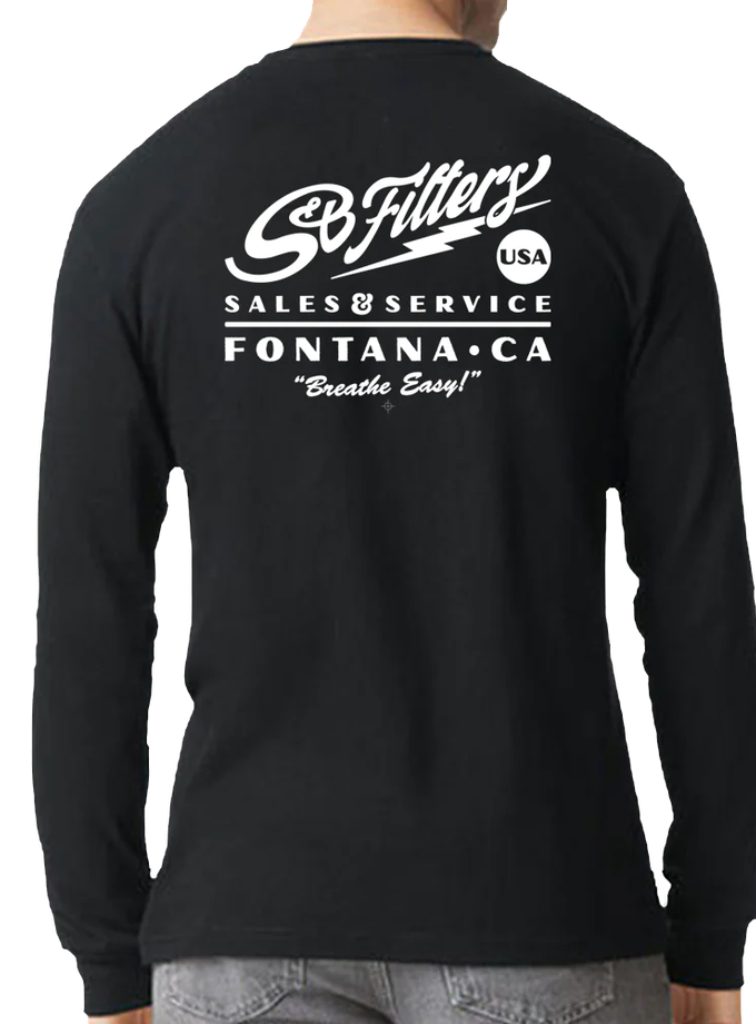 S&B Filters S&B Long Sleeve SALES & SERVICE Shirt - Pitch Black For Sale